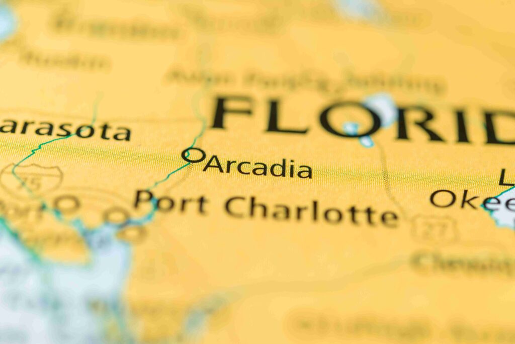 Arcadia, Florida Map of Florida